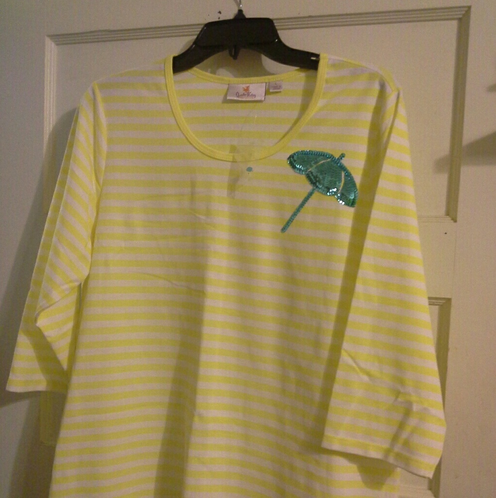 Quacker Factory striped top size L